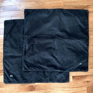 Izod Lacoste Black Corduroy Square Euro Pillow Shams